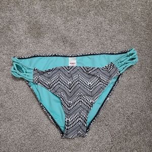 Bondgo bikini bottom, size large, black, white, mint